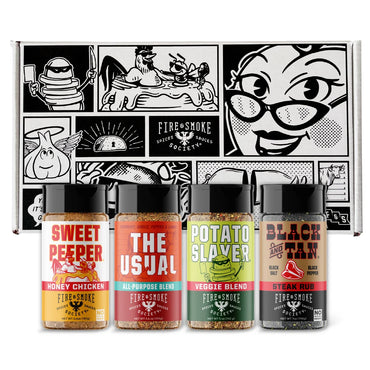 Fire & Smoke Society Mixed Spices & Seasonings (4 Pack), BBQ Gift Pack