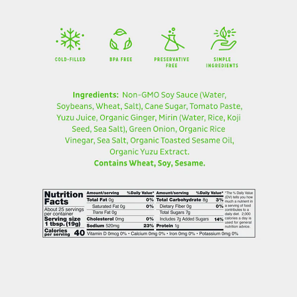Yuzu Citrus Japanese Barbecue Sauce, 17oz