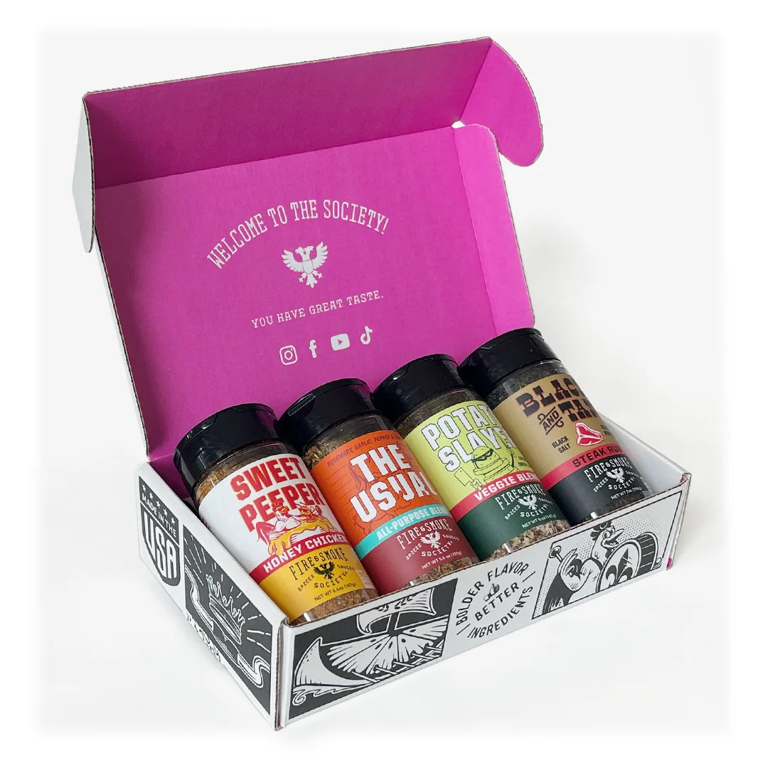 Fire & Smoke Society Mixed Spices & Seasonings (4 Pack), BBQ Gift Pack