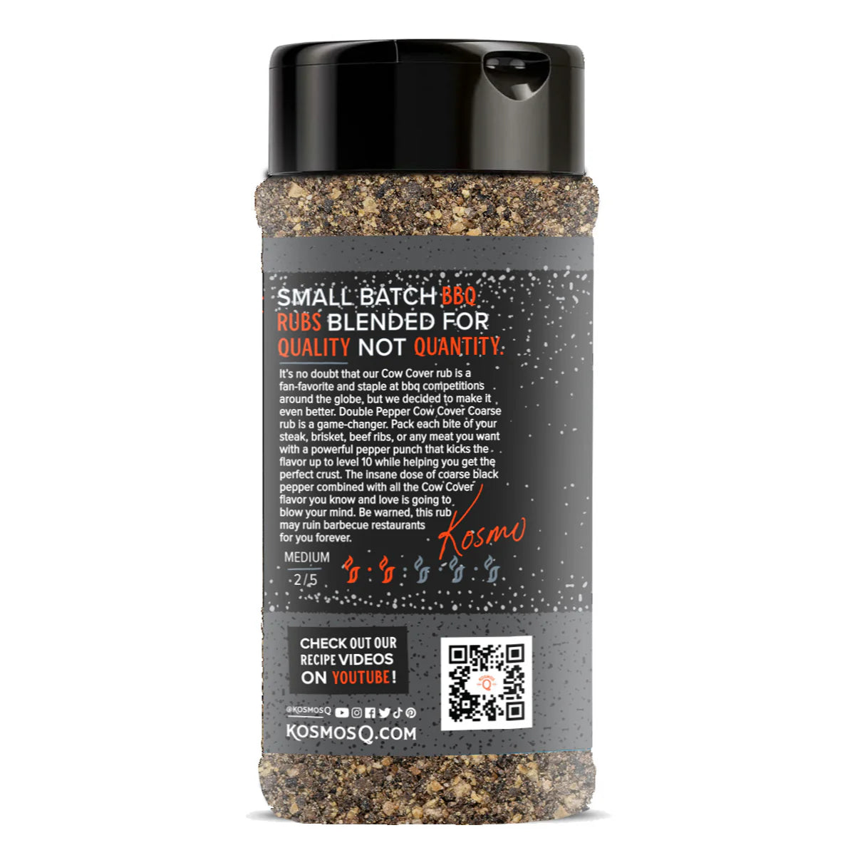 Kosmos Q - Double Pepper COARSE Cow Cover Seasoning